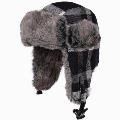 China COMMON Customize Plaid Trapper Hat - Winter Trooper Aviator Earflap Eskimo Hat Winter Hats Fits Men and Women for sale