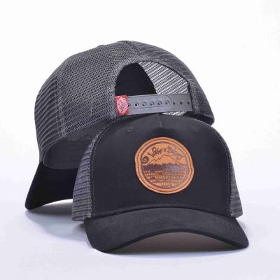 China 50% Cotton 50% Polyester 5panel Leather OEM Trucker Hat Patch Baseball Mesh Trucker Hat Custom for sale