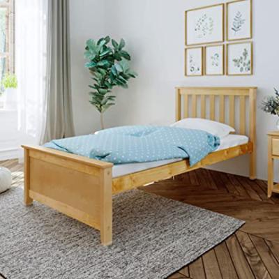 China Pine Wood Adjustable Stable Beds Natural Wood Slatted Bed Frame (Other) Space Saving With Headboard For Kids for sale