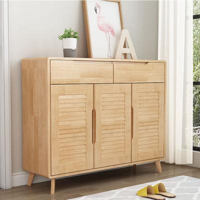 China Low price storage light promotion solid wood wooden shoe rack cabinet furniture for single family for sale