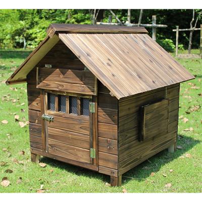 China Outdoor Windproof Rainproof Dog Kennel Solid Wood Pet Houses Large Wooden Kennel With Door For Yard for sale