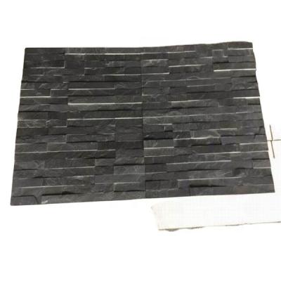 China Modern Chinese Black Stacked Register Stone Panel for Exterior and Interior for sale