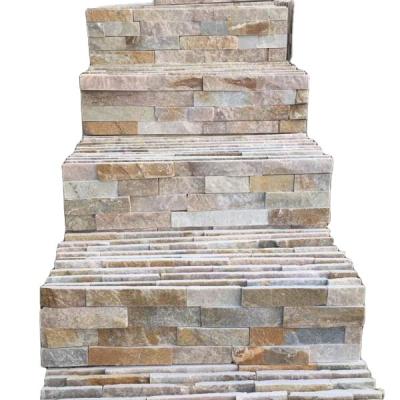 China Italy Modern Style High Quality Natural Stone Hot Sale Quartzite Decoration Wall Cladding Stone Four Beige Yellow Cream Home for sale