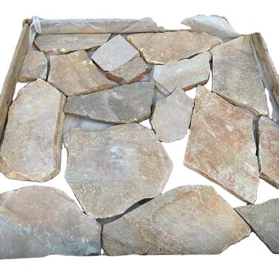 China Modern Outdoor Natural Stone Panel Quartzite Stone Wall Slate Garden Crazy Paving Slate Cultured Stone For Paving for sale