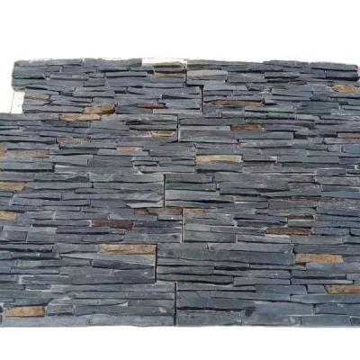 China Modern Popular Black Rustic Natural Granite Natural Slate Cement Culture Stone For Exterior Decoration for sale