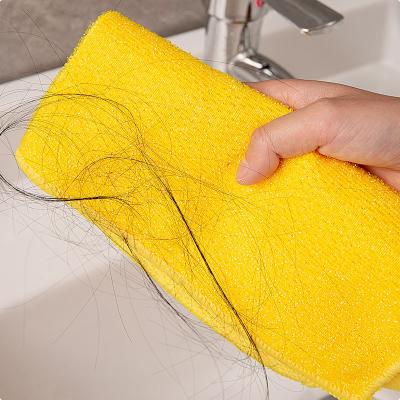 China Sustainable Rice Stripe Reusable Household Microfiber Soft Cleaning Cloth For Crochet Hair for sale