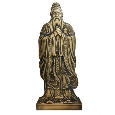 China Life Size Relief Sculpture China Metal Man Wall Art Modern Buddha Metal Embossed Figures for sale