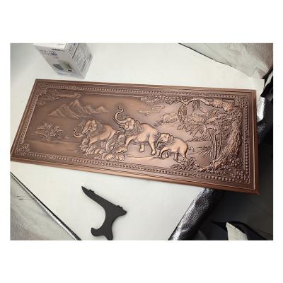 China Other Wall Art Picture Chinese Copper Metal Relief 3d Wall Metal Embossed House Number for sale