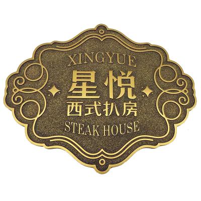 China Other Support Customization Relief Wall Sculpture Metal Embossed House Number for sale