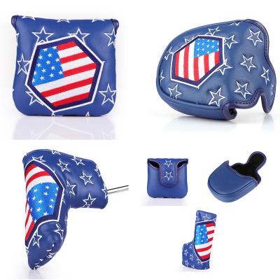 China Waterproof and shockproof Golf Headcover for Mallet Putter Golf Club Head covers For OEM Mallet Putter Head Cover Custom Golf headcovers for sale