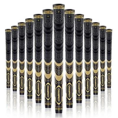 China Carbon Yarn and Rubber Popular Golf Grips OEM Anti slip Standard Golf Clubs Grips Custom Logo Midsize Soft Golf Rubber Grips for Wood Iron for sale