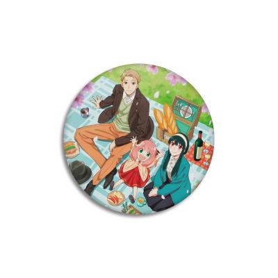 China Peripheral 58mm Large Size Anime Tinplate SPY FAMILY Tinplate Badge Brooch Accessories Support Customization for sale