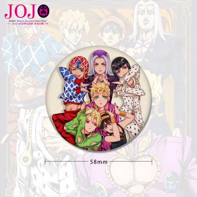 China Tinplate JoJo's Bizarre Anime Adventure Tinplate Spring Rod Brooch Pin Pendant 5.8cm HD Graphics Support Customization for sale