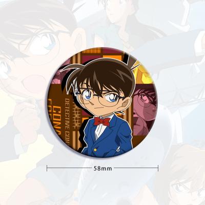 China Tinplate Detective Conan Anime Surrounding Tinplate Spring Needle Brooch Pin Pendant With 5.8CM Support Customization for sale