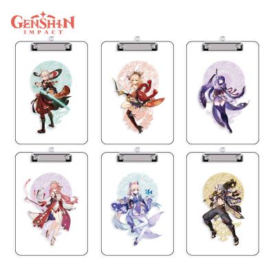 China YKL Genshin Impact Acrylic Board Clip A4 Writing Creative Student Stationery Support Customization and Border Distribution for sale