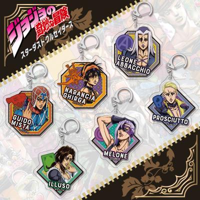 China Adve Acrylic JoJo's Bizarre Key Chain Acrylic Pendant, 6cm Tall, Double Sided HD Pattern, Support Customization for sale