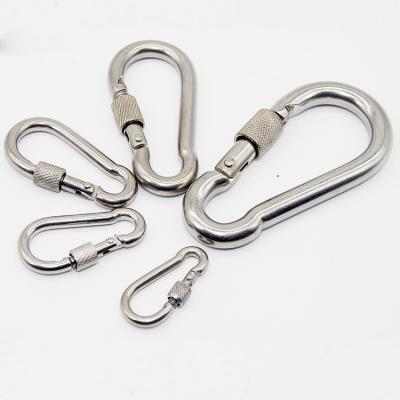 China Multifunctional Spring Break Corrosion Resistance 304 Stainless Steel 304 Stainless Steel Carabiner Link Lock Ring Hook Break Shackle Chain Fastener Hook for sale