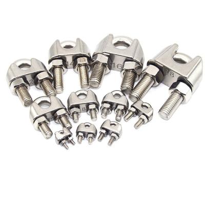 China Durable 304 Stainless Steel Wire Rope Clamp U-Bolt Saddle Tie Down Chuck Steel Wire Rope Clamp Tightener Steel Rope Mandrel for sale