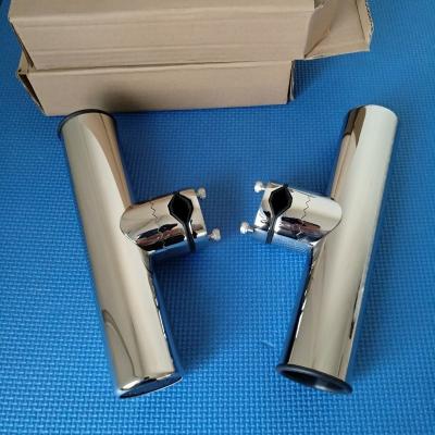 China Can Be Mounted To Vertical Or Horizontal Rails 316 Stainless Steel Rack Clamp On Fishing Rod Holder Adjustable Fish Rod Holder Accessories Hardware Yacht Boat Sea Fishing Rod Holder for sale