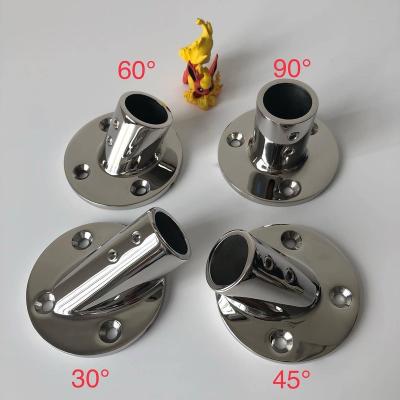 China Marine Hardware Fittings 22mm/25mm Tube Pipe 90 Degree Marine 316 Stainless Steel Deck Railing Fit Rail Bracket Around Base Mount Boat Accessories for sale