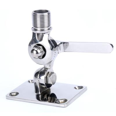 China Marine Antenna 316 Stainless Steel VHF Hardware Fittings Stainless Marine Adjustable Base Mount For Boats for sale