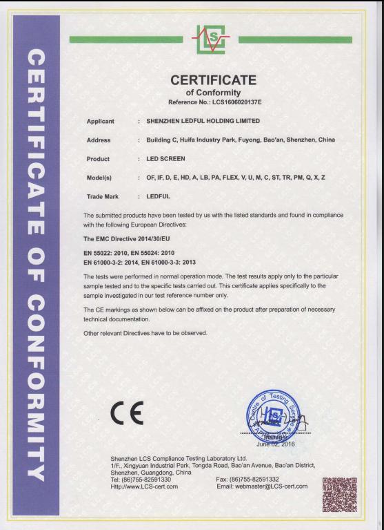 CE - Shenzhen Ledful Electronics Company Limited