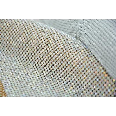 China Professional Metal Mesh Fabric Metal Sequins Rhinestone Mesh Fabric For Clothes Metal Mesh Fabric Supplier for sale