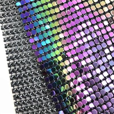 China Anti-wrinkle Factory Decorative Hot Fix Metal Sequin Mesh Sheet Aluminum Chain Mail Sheet For Shoes Garment for sale