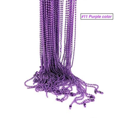 China DIY Jewelry Accessories Customize Purple Colored Painted Metal Ball Bead Chains Ball Chain Bead Key Chain for sale