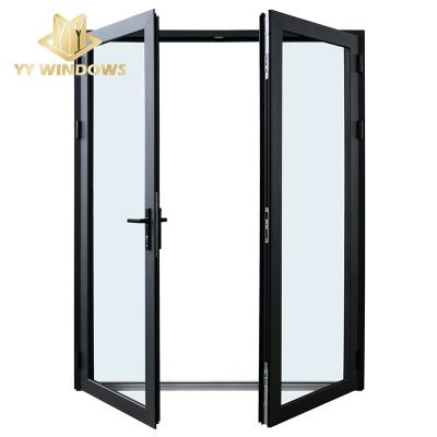 China Waterproof double glass aluminum exterior door with opening window for sale