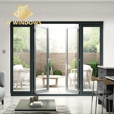 China America Waterproof Standard Interior Glass French Doors With 40db Sound Insulation Aluminum French Door for sale