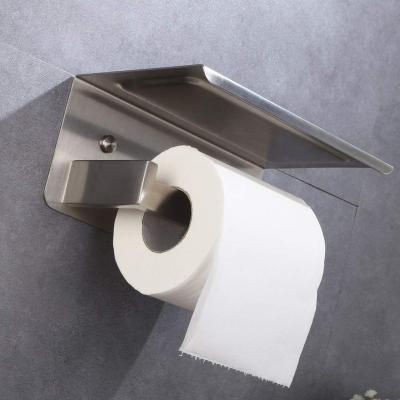 China Modern Toilet Paper Tissue Paper Holder with Cell Phone Storage Shelf for sale