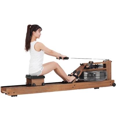 China Hot Selling Universal Wooden Home Indoor Commercial Fitness Equipment Gym Exercise Water Portable Rowing Machine Foldable for sale