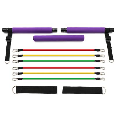 China Eco - Friendly Portable Pilates Bar Kit With Resistance Band Portable 3 Section Pilates Bar for sale