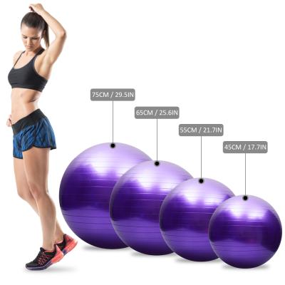 China Anti-shatter yoga ball anti-shatter texture design custom printed massage fitness pilates ball PVC yoga ball for sale