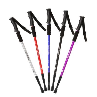 China Adjustable Folding Canes Folding Hiking Cane Aluminum Luxury Ebony Wood Customized Nordic Walking Poles Trekking Poles for sale