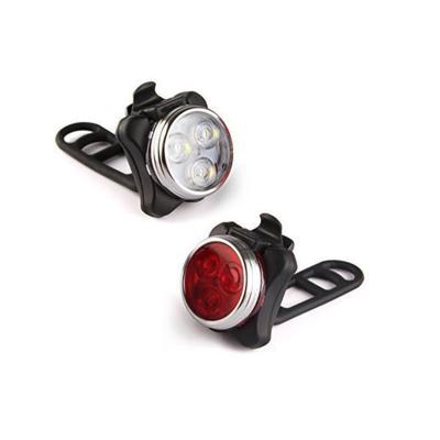 China Waterproof Super Bright LED Bike Light Set Headlight Taillight Combinations USB Rechargeable Bike Light for sale