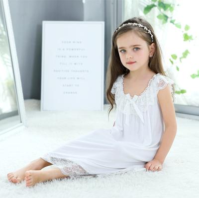 China Girls Thermal Cotton Summer Pajamas Mother-Daughter Parent-Child Long Nightgown Homewear for sale