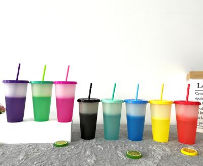 China CLASSIC Custom Tumbler Cups BPA Free Coffee Plastic Cups 16oz / 24oz With Lid And Straw for sale