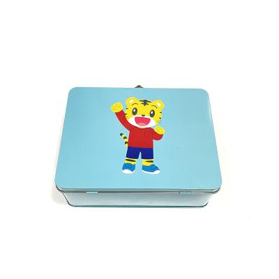 China Business& Buying Custom Printed Rectangular Lunch Box Children's Metal Purse Tin Box With Handle And Lock for sale