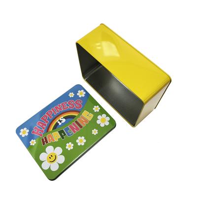 China Custom Printed Empty Tin Box Food Cookie Can Square Tin Box Metal Packaging With Lid for sale