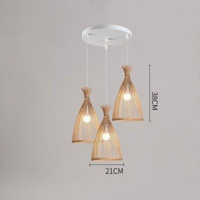 China New Modern Chinese Zen Tea Room Stairwell Bar Counter Window Personalized Living Room Home Lamps Bamboo Chandelier for sale