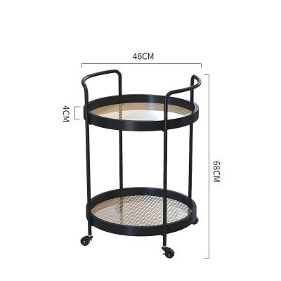 China 2022 Center (height) rattan table Nordic adjustable small modern minimalist side movable double-layer apartment glass coffee table for sale