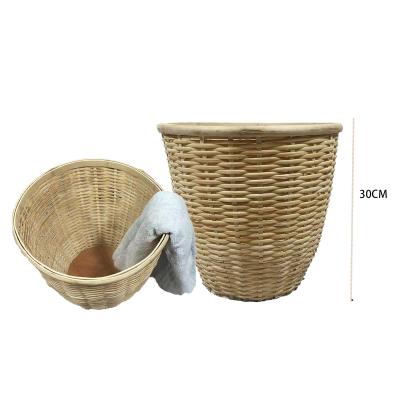 China Sustainable High Quality Natural Handmade Rattan Storage Basket Indonesia Wicker Baskets for sale