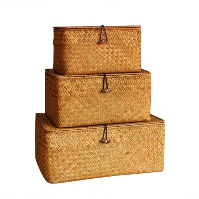 China Handcraft Picnic Woven Woven Woven Food Storage Box Woven Handmade Chinese Wicker Decorative Picnic Woven Basket for sale