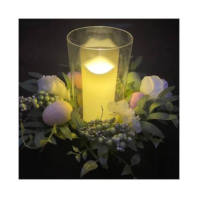 China Religious Activities Moving Pillar Ivory Paraffin Wax Home Decoration Flameless Led Candles for sale