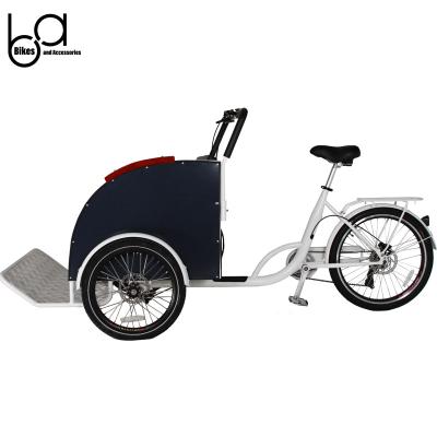 China Front Loading Electric Powfull Adult Tricycles CE Certified 3 Wheel Pedicab Taxi Bikes on Sale for sale