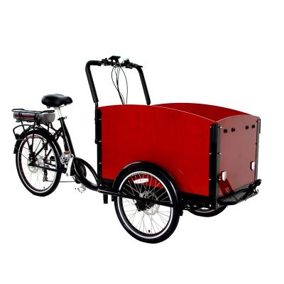 China EU Warehouse Stock Family 3 Wheel Electric Cargo Bike Passenger Carrying Children Pedal Adult Cargo Bike for sale