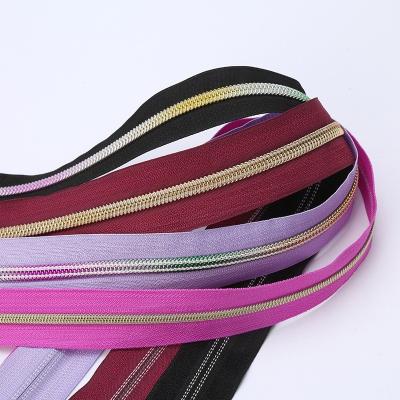 China #5 Nylon Zipper Rainbow Teeth For Garments Suburban Wear Formal Dress for sale