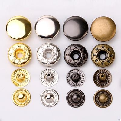 China Zinc Alloy Brass Metal Press Stud Button Prong Snap Fastener Button For Garment for sale